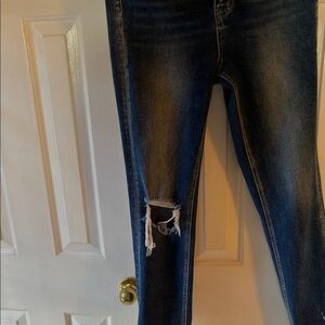 Distressed Blue Jeans